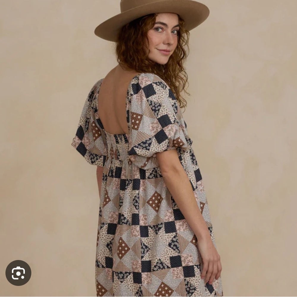 Rylee and Cru Cassidy Patchwork Patterned Dress